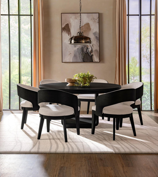 Leandro Dining Set in Cream / Burnished Black - Coaster Furniture
