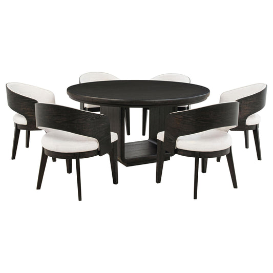 Leandro Dining Set in Cream / Burnished Black - Coaster Furniture