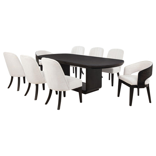 Leandro Dining Set in Cream / Burnished Black - Coaster Furniture