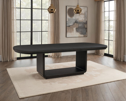 Leandro Dining Table in Cream / Burnished Black - Coaster Furniture