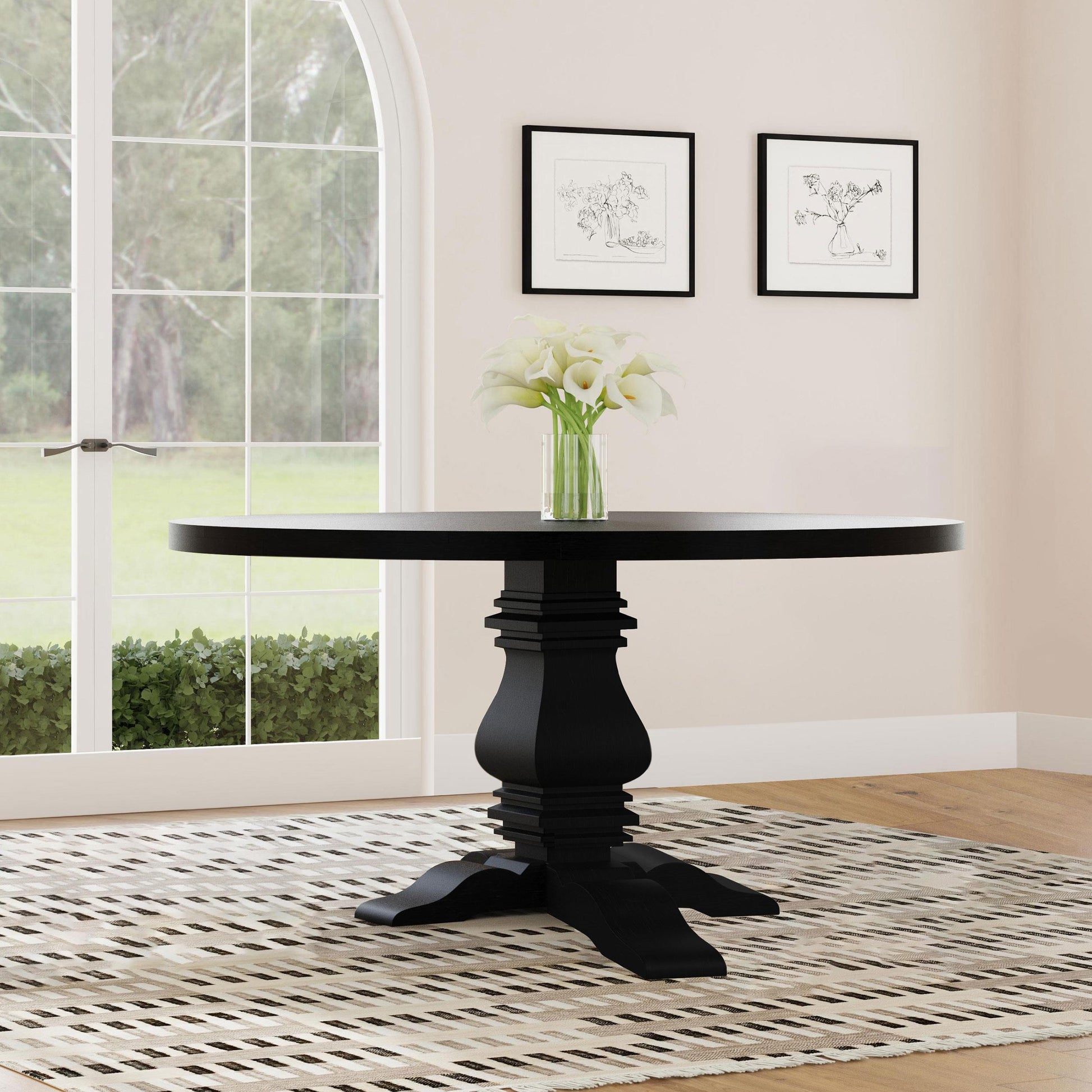 Florence Dining Table - Distressed Black