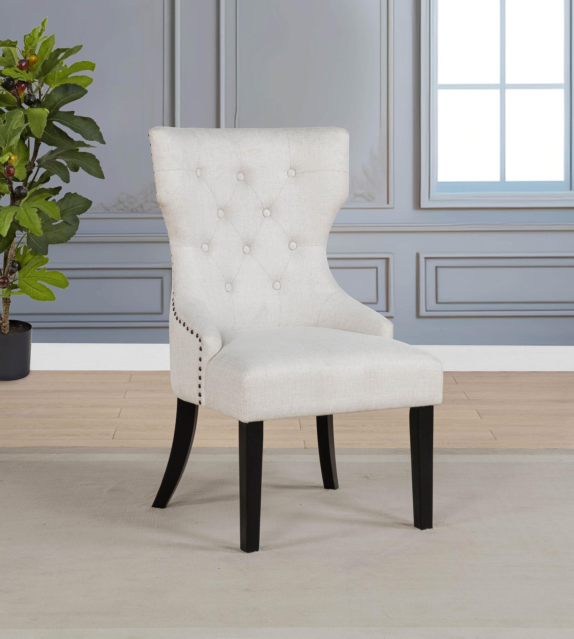 Baney Side Chair - Cream / Black