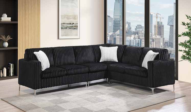 3720 Black Sectional Overall Living Room Set