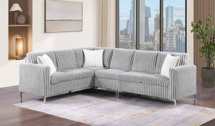 3723 Light Grey Sectional Overall Living Room Set