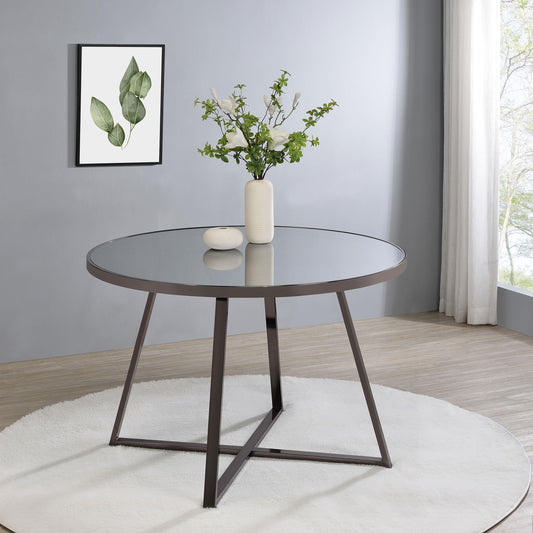 Jillian Dining Table in Black Nickel - Coaster Furniture