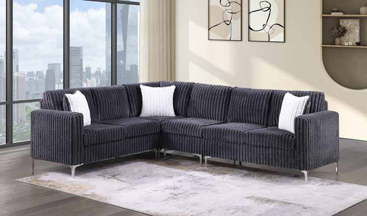3726 Charcoal Sectional Overall Living Room Set