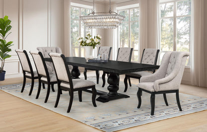Phelps Dining Set in Tan / Distressed Noir - Coaster Furniture