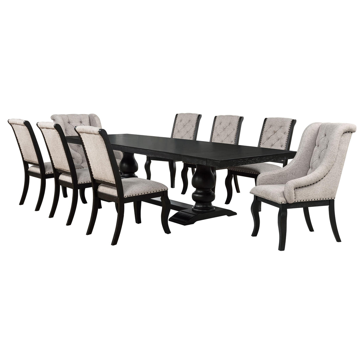 Phelps Dining Set in Tan / Distressed Noir - Coaster Furniture
