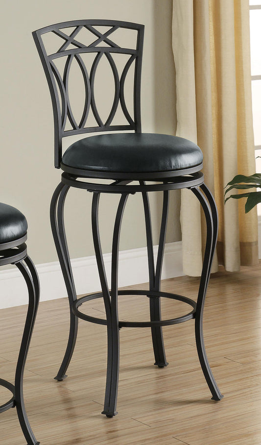 Adamsville Swivel Bar Stool in Black - Coaster Furniture