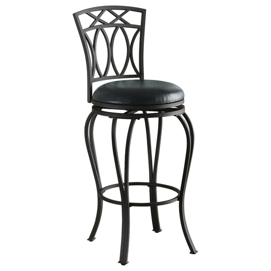 Adamsville Swivel Bar Stool in Black - Coaster Furniture