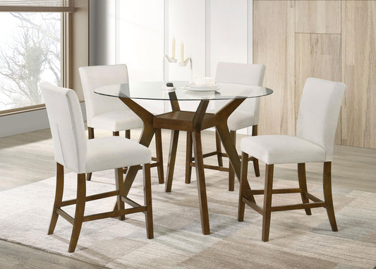 Paxton Counter Height Dining Set in Brown / Beige - Coaster Furniture
