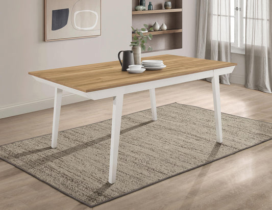 Nogales Dining Table in Acacia Brown / Off White - Coaster Furniture