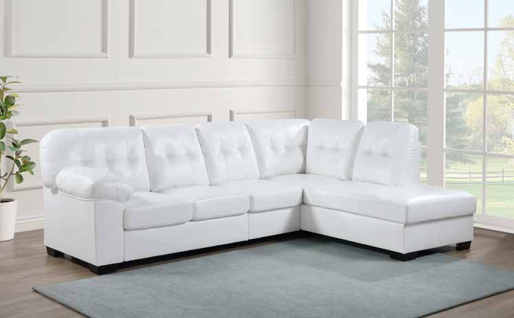 3791 4pc White Sectional Overall Living Room Set