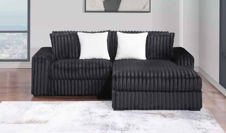 3820-2E Black Modular 2-PC Sectional Living Room Set