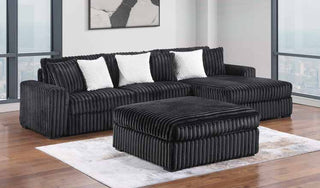 3820-3D Black Modular 3pc Secional Living Room Set