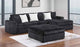 3820-3D Black Modular 3pc Secional Living Room Set