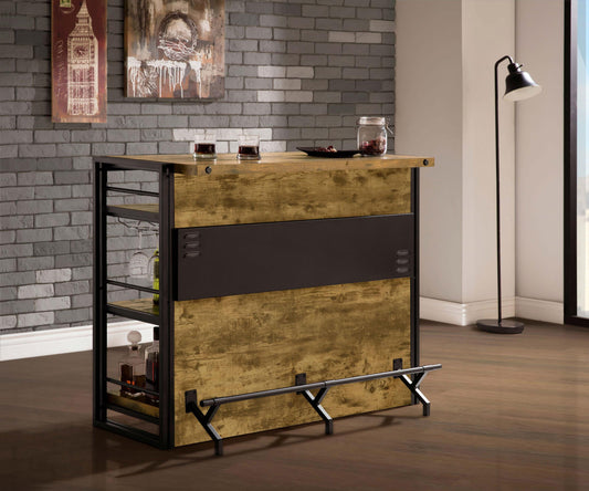 Renaldi Home Bar in Rustic Nutmeg - Coaster Furniture