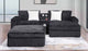 3820-3E Black Modular 3pc Secional Living Room Set