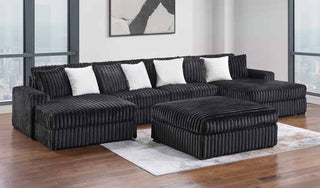 3820-4C Black Modular 4pc Secional Living Room Set