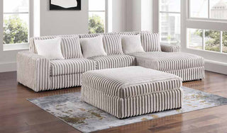 3822-3D Taupe Modular 3pc Secional Living Room Set