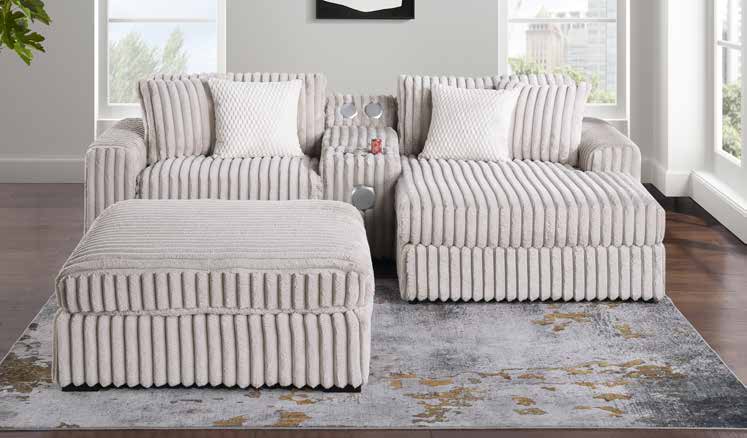 3822-3E Taupe Modular 3pc Secional Living Room Set