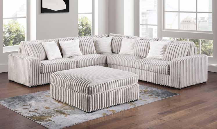 3820-5B Black Modular 5pc Secional Living Room Set