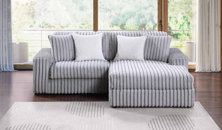 3823-2E Light Grey Modular 2pc Secional Living Room Set