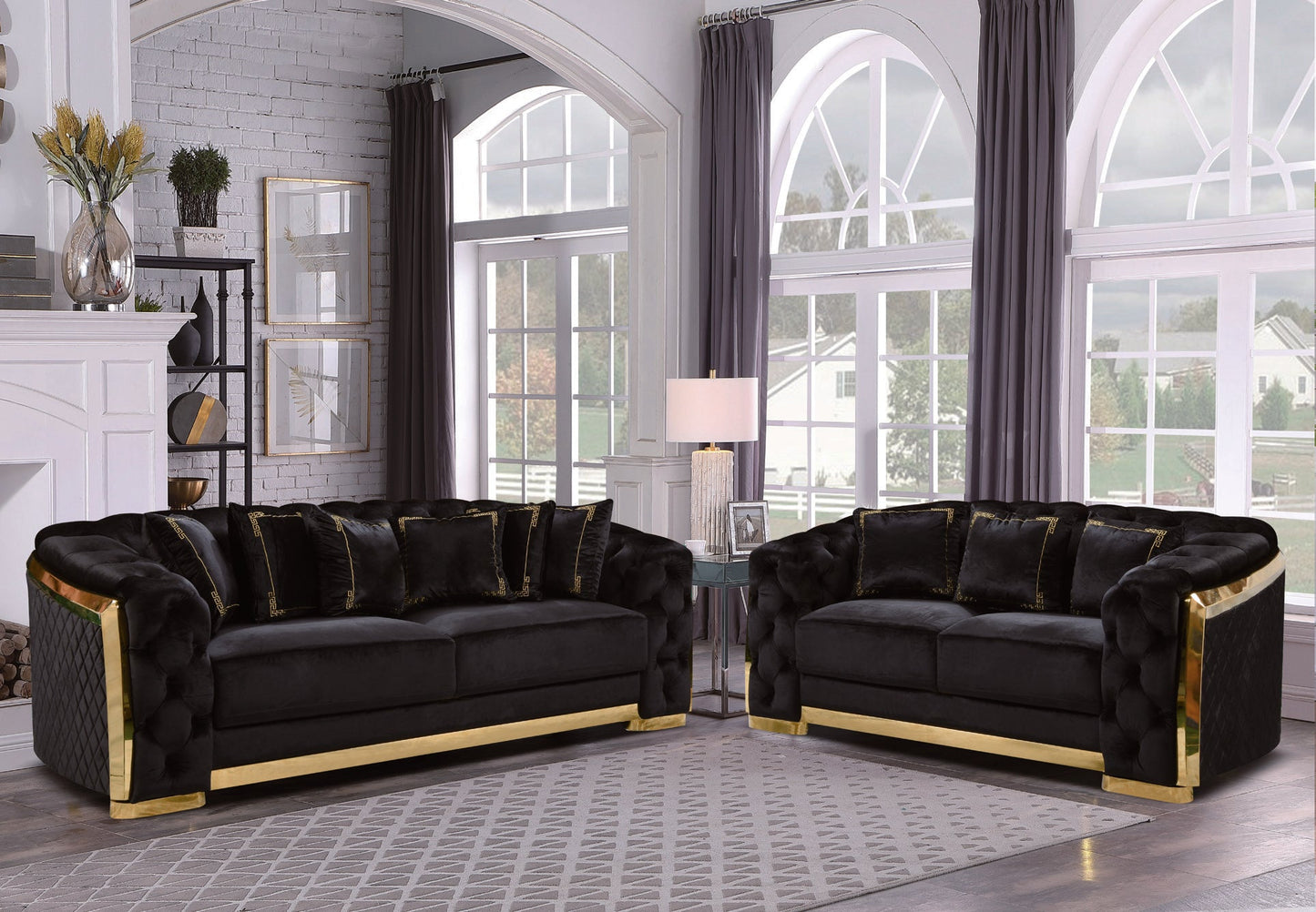 Lauren 035 Gold Living Room Set