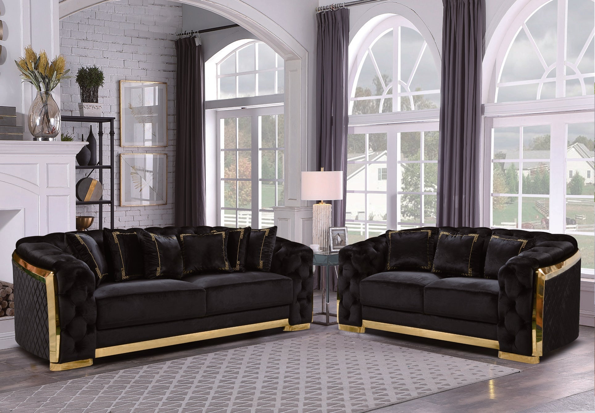 Lauren 035 Gold Living Room Set