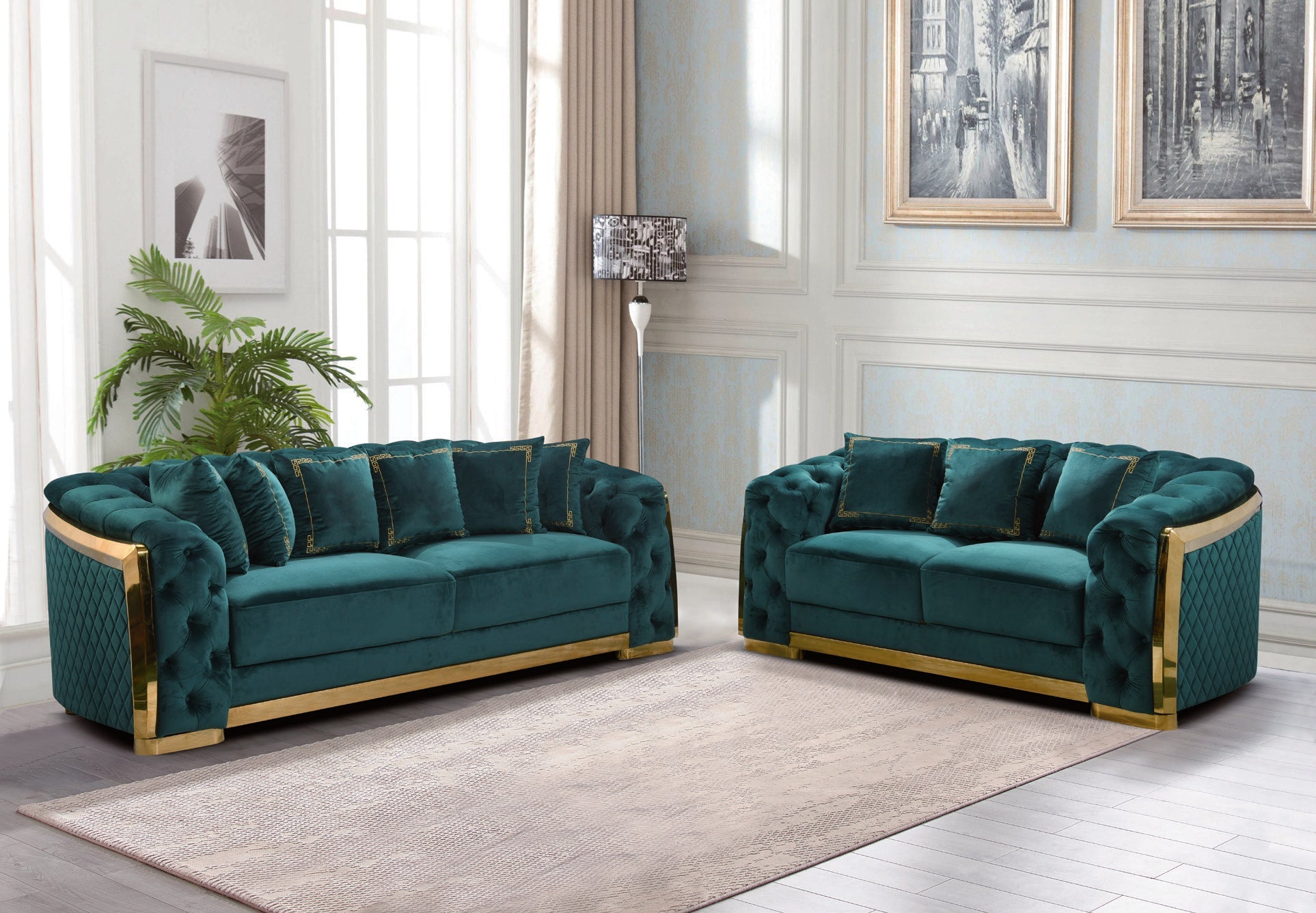 Lauren 035 Gold Living Room Set