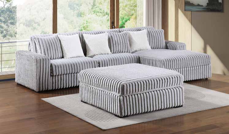 3823-3D Light Grey Modular 3pc Secional Living Room Set