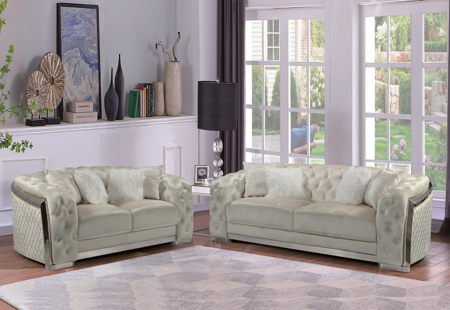 Lauren 035 Silver Living Room Set