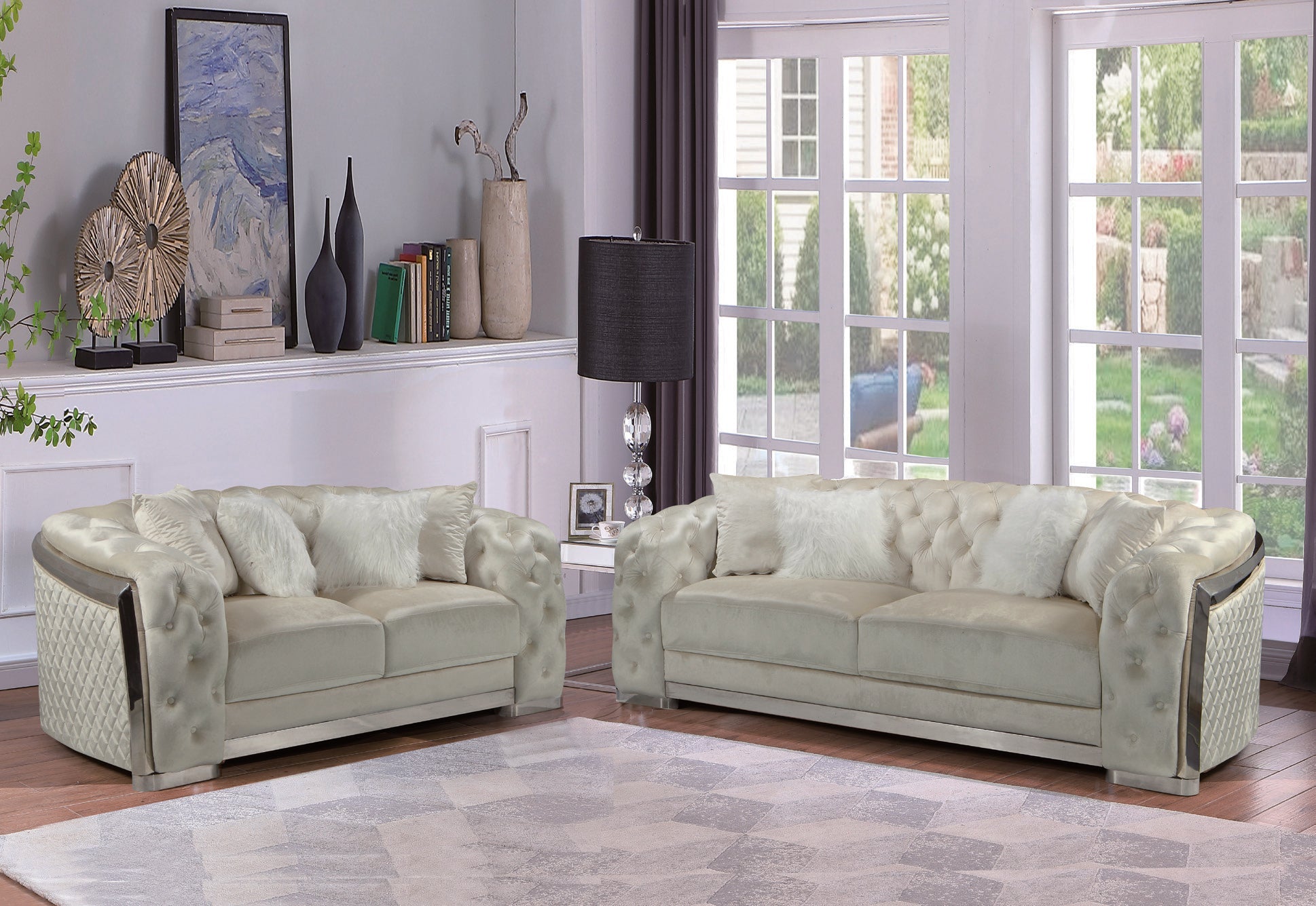 Lauren 035 Silver Living Room Set