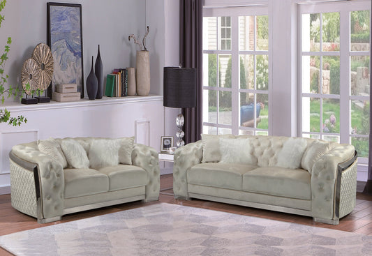 Lauren 035 Silver Living Room Set