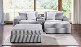 3823-3E Light Grey Modular 3pc Secional Living Room Set