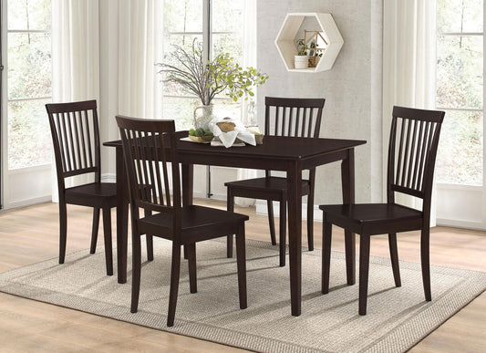 Gomez 5-Piece Dining Set in Cappuccino - Coaster Furniture