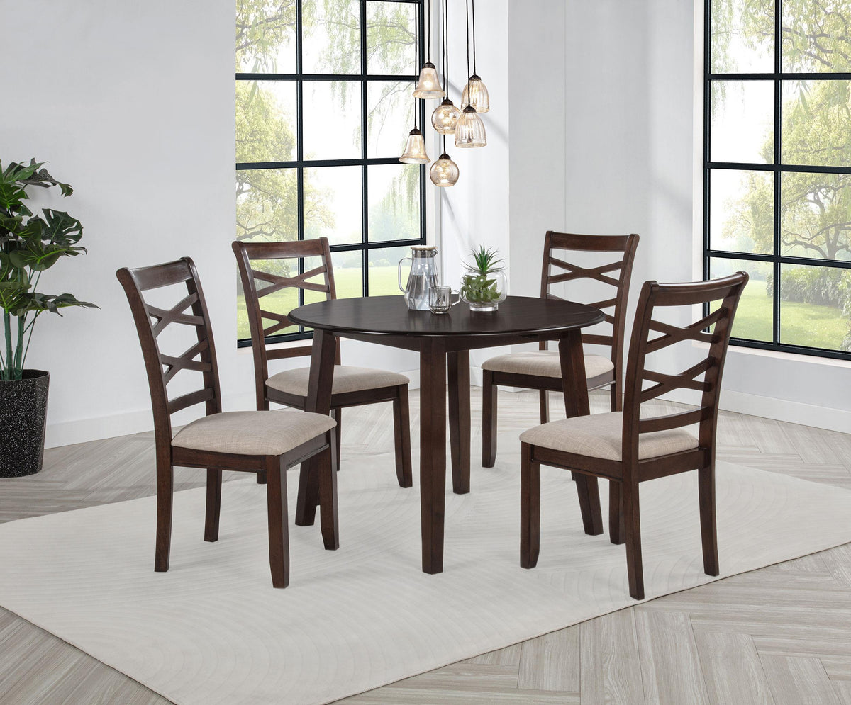 Barton Dining Set in Dark Brown - Coaster Furniture