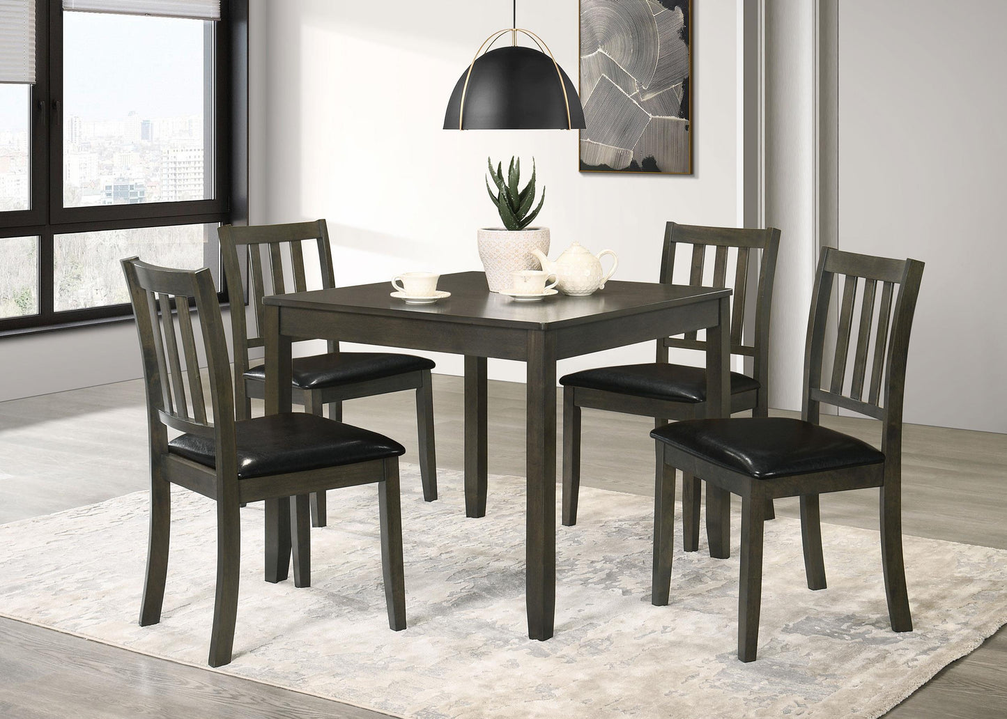 Parkwood 5-Piece Dining Set - Charcoal