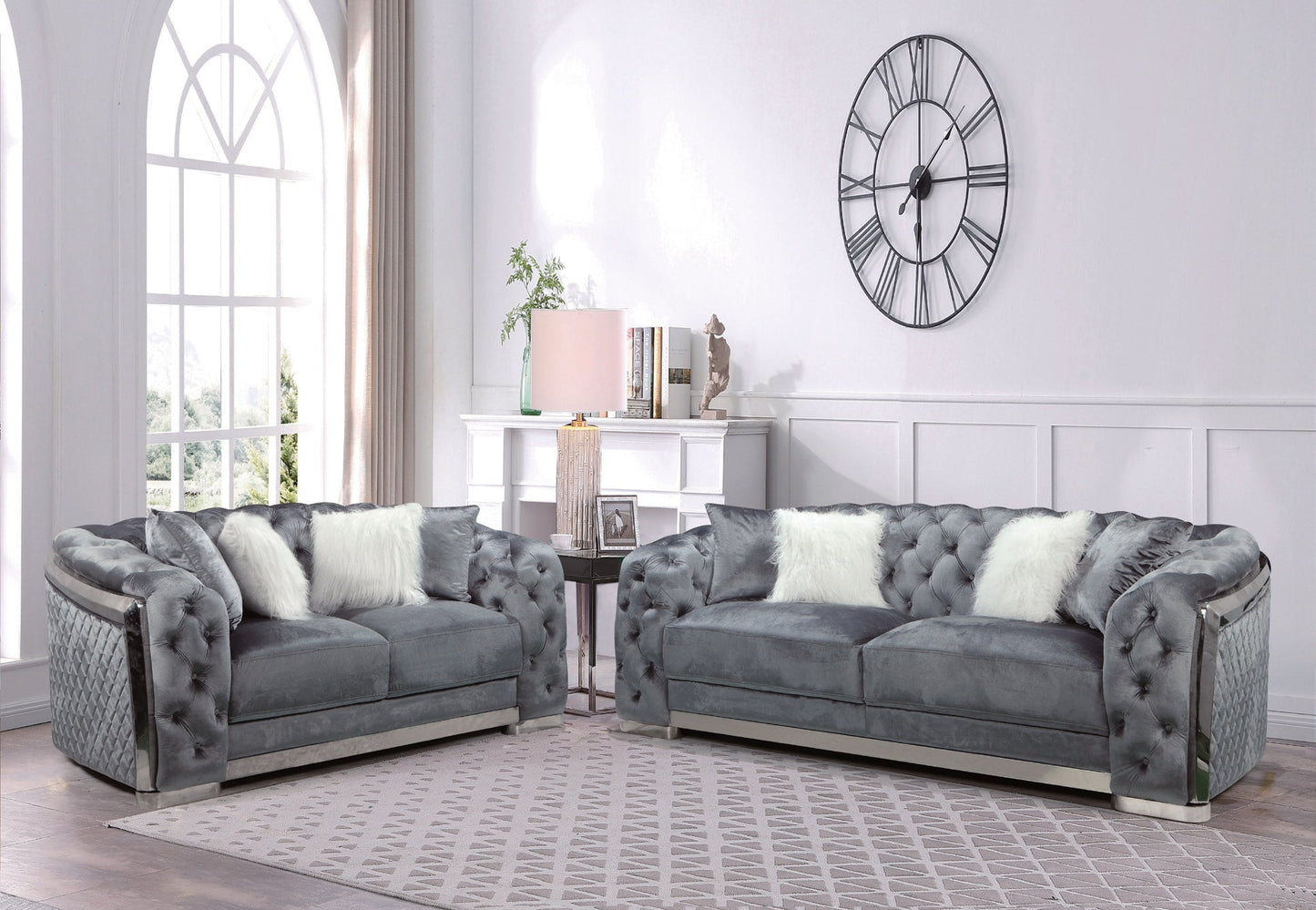Lauren 035 Silver Living Room Set
