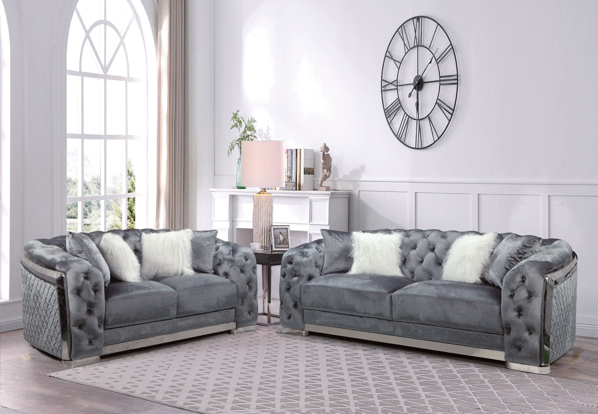 Lauren 035 Silver Living Room Set