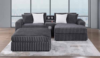 3826-3E Charcoal Modular 3pc Secional Living Room Set