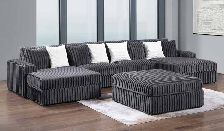 3826-4C Charcoal Modular 4pc Secional Living Room Set
