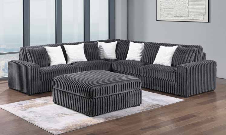 3826-5B Charcoal Modular 5pc Secional Living Room Set
