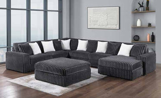 3826-6A Charcoal Modular 6pc Secional Living Room Set