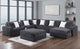 3826-7A Charcoal Modular 7pc Secional Living Room Set