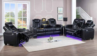 9490 Black Power LED Living Room Set