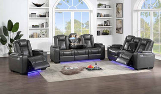 9494 Grey Power LED Living Room Set