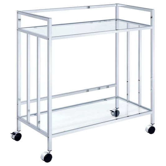 Cara Bar Cart in Chrome - Coaster Furniture