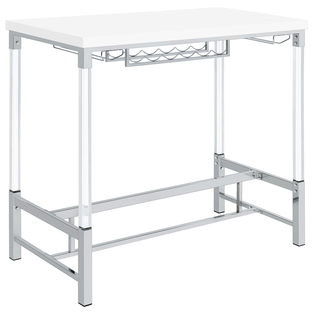 Norcrest Bar Table in White High Gloss - Coaster Furniture