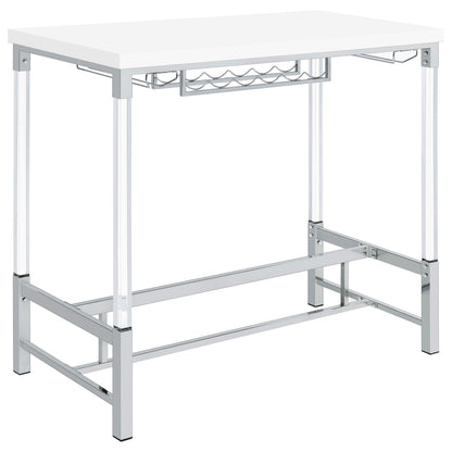 Norcrest Bar Table in White High Gloss - Coaster Furniture